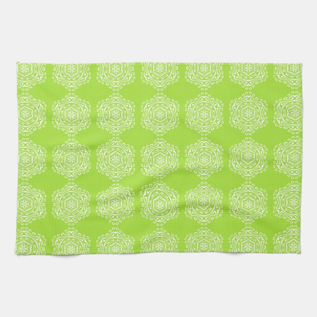 Lime Mandala Kitchen Towel (Horizontal)