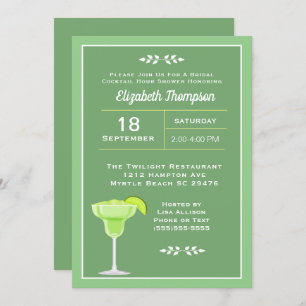 Lime Margarita Bridal Cocktail Shower Invitation