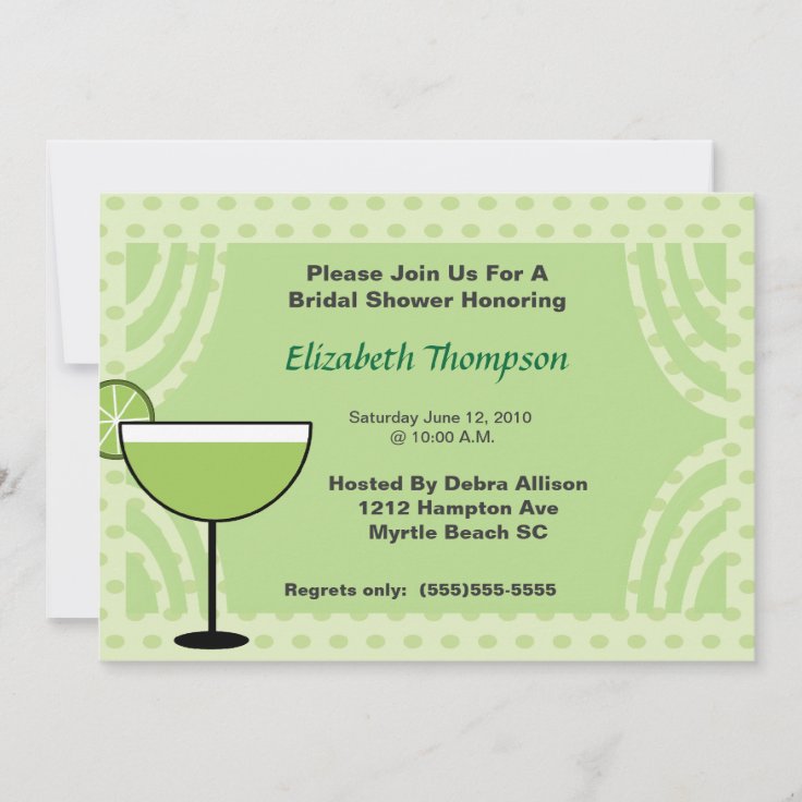 Lime Margarita Bridal Shower Party Invitation Zazzle