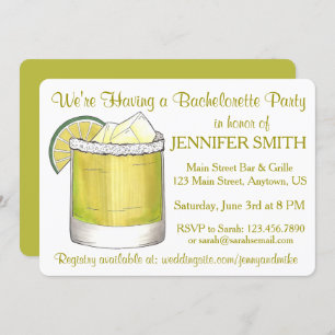 Lime Margarita Cocktail Bachelorette Cinco de Mayo Invitation