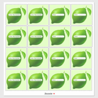 Lime Marmalade Labels Sticker Sheet