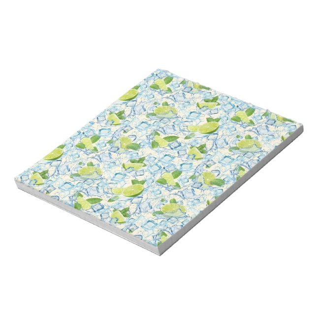 Lime, mint and ice cubes notepad (Rotated)