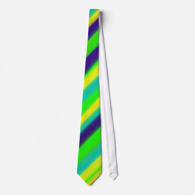 Lime Mint Navy Abstract Stripes Neck Tie (Front)