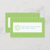 Lime/Mint Woven Design for Fitness and Yoga Business Card (Front/Back)
