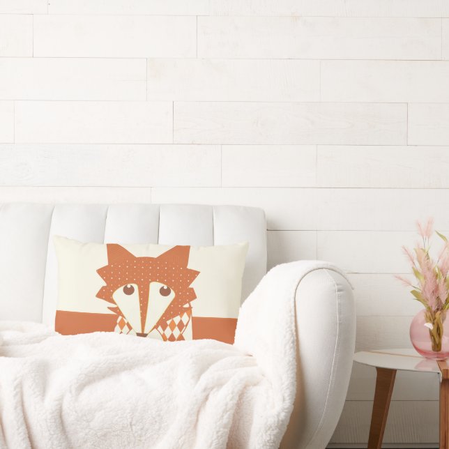 Lime Monogram Stylized Fox Pillow (Couch)