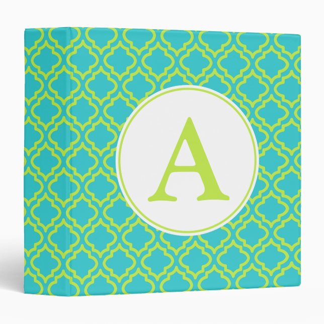 Lime Monogram Teacher's School Binder Scrapbook (Front/Spine)