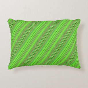 Lime Multicolored Stripes Decorative Pillow
