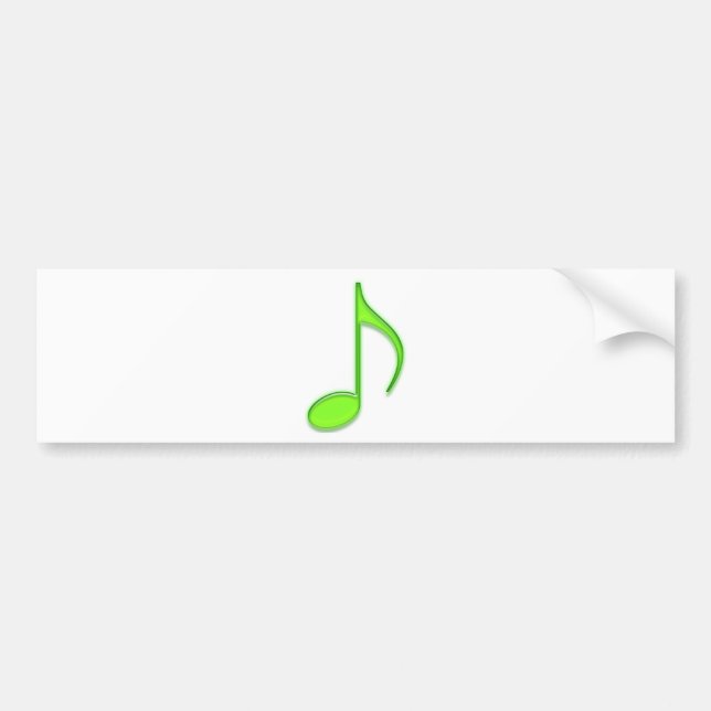 Lime Music Note Bumper Sticker (Front)