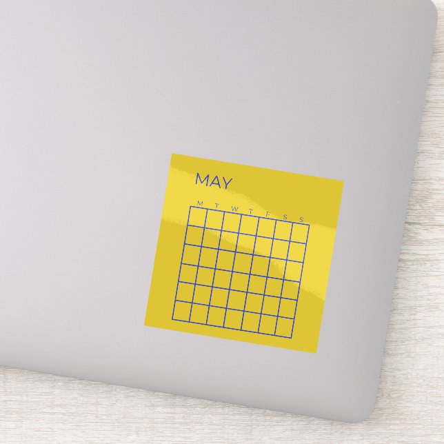 Lime Navy Undated May Calendar for Organization Sticker (Detail)