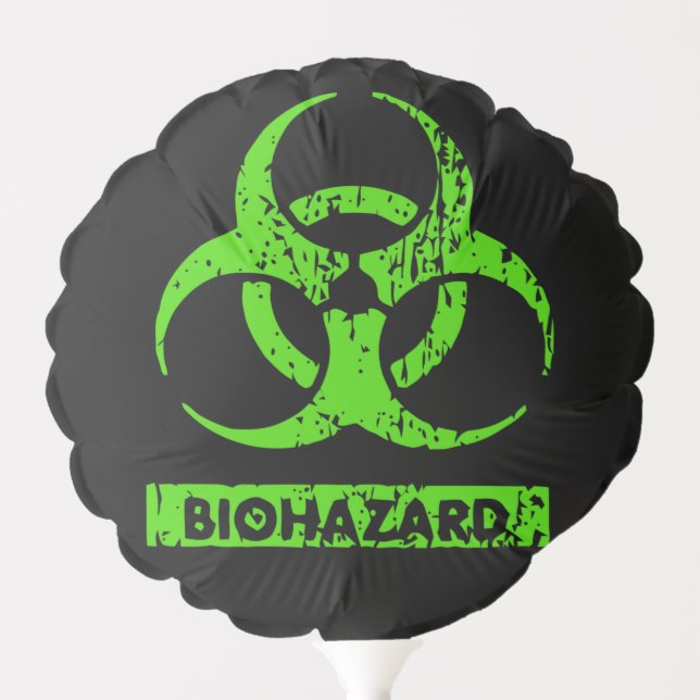 Lime Neon Green Bio-Hazard Chemicals Graphic Balloon (Front)