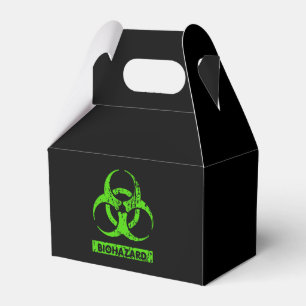 Lime Neon Green Bio-Hazard Chemicals Graphic Favor Boxes