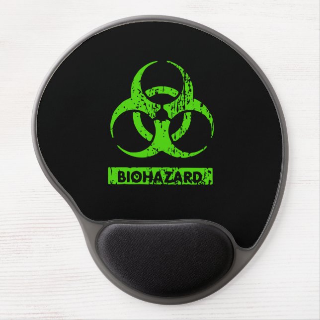 Lime Neon Green Bio-Hazard Chemicals Graphic Gel Mouse Pad (Front)