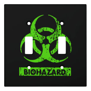 Lime Neon Green Bio-Hazard Chemicals Graphic Light Switch Cover