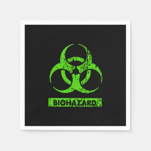 Lime Neon Green Bio_Hazard Chemicals Graphic Napkins