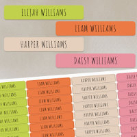 Lime Orange Pink Skinny Font Waterproof Kids
