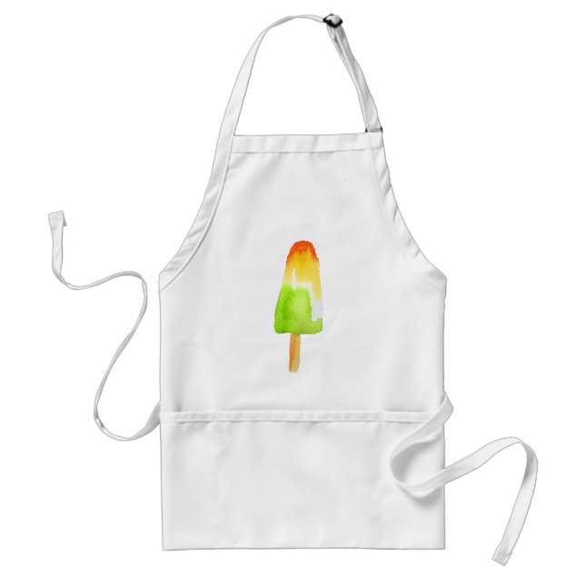 Lime orange popsicle Summer ice-block pop art Adult Apron (Front)