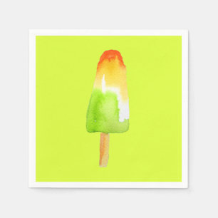 Lime orange popsicle Summer ice-block pop art Napkins