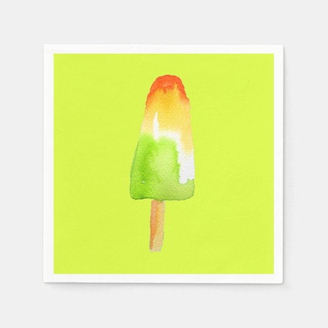 Lime orange popsicle Summer ice-block pop art Napkins (Front)