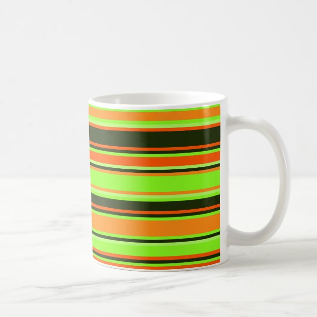 Lime, Orange, & Tangerine Striped Mug (Right)