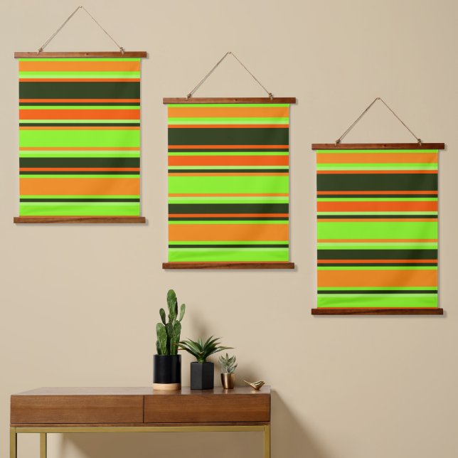 Lime, Orange, & Tangerine Triple Wall Tapestry Set (Asymmetrical)