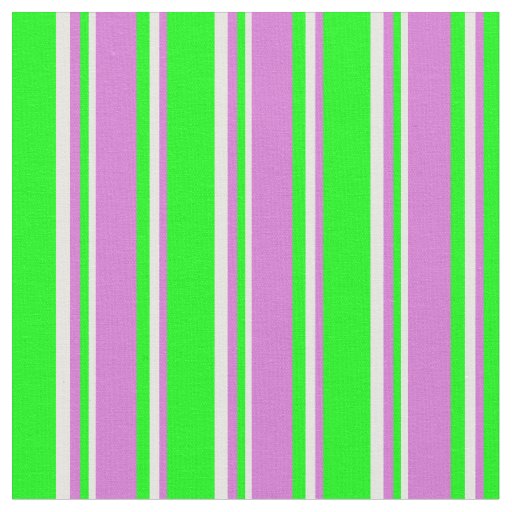 Lime, Orchid, and Mint Cream Stripes Fabric