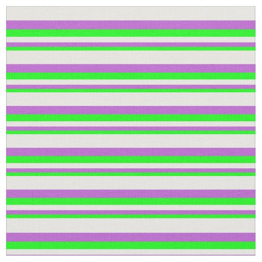 Lime, Orchid, and White Pattern of Stripes Fabric
