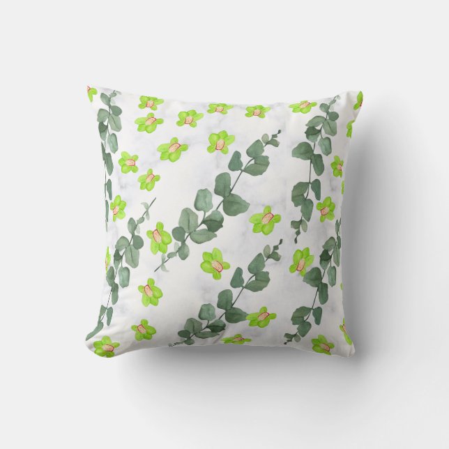 Lime Orchid  Throw Pillow (Front)