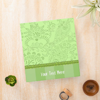Lime Paisley Damask Binder With Stripes