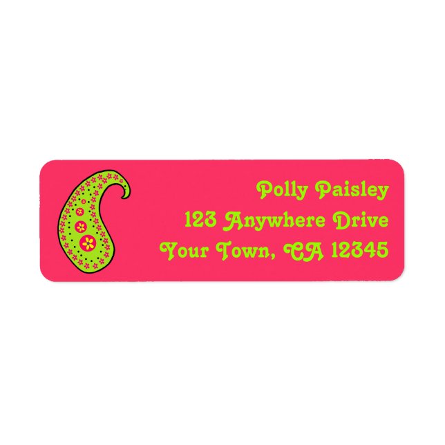 Lime Paisley Label (Front)