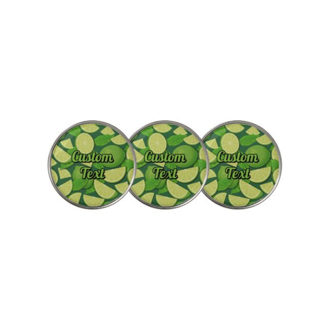 Lime Pattern Golf Ball Marker (3 Up)