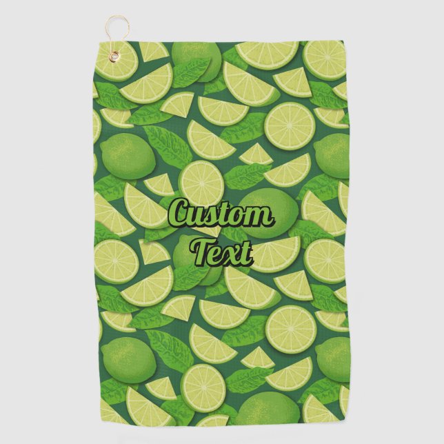 Lime Pattern Golf Towel (Front)
