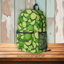 Lime Pattern Printed Backpack