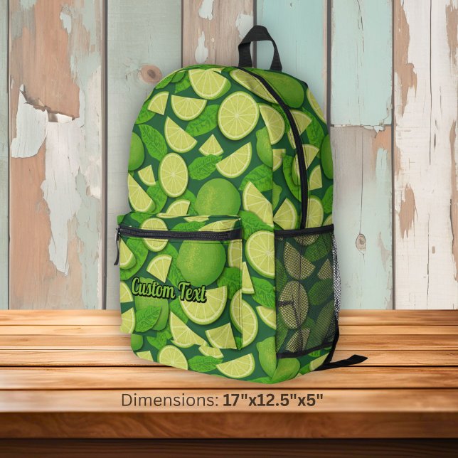 Lime Pattern Printed Backpack (Creator Uploaded)