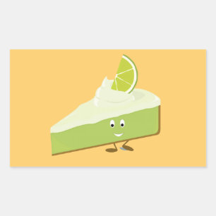 Lime pie slice character rectangular sticker