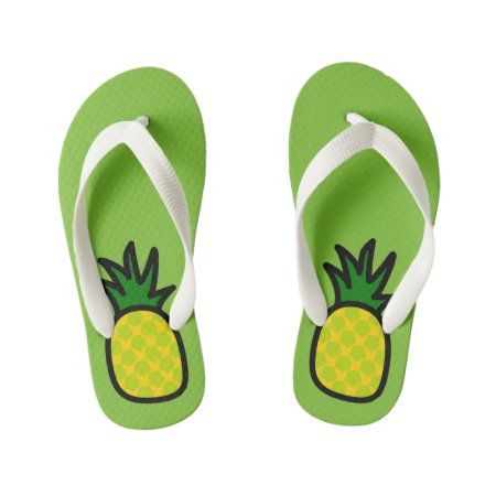 Lime Pineapple Flip Flops