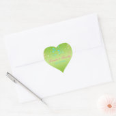 Lime, Pink, and Aqua Floral 1.5" Heart Sticker (Envelope)