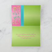 Lime, Pink, and Aqua Floral Thank You Card (Inside)
