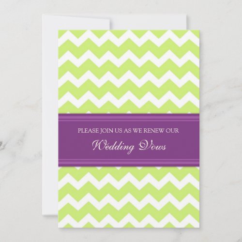 Lime Plum Chevron Wedding Vow Renewal Invitations