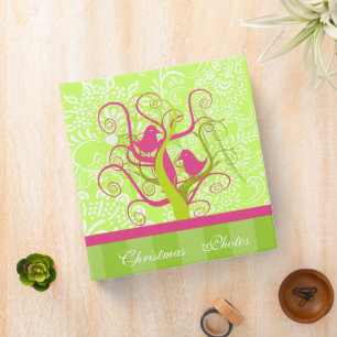 Lime & Plum Christmas Photos Binder With Birds