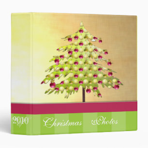Lime & Plum Christmas Photos Binder With Stripes
