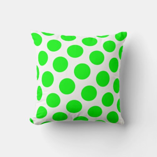 Lime Polka Dot Throw Pillow