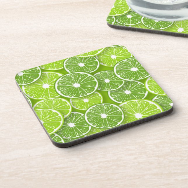 Lime pop beverage coaster (Left Side)