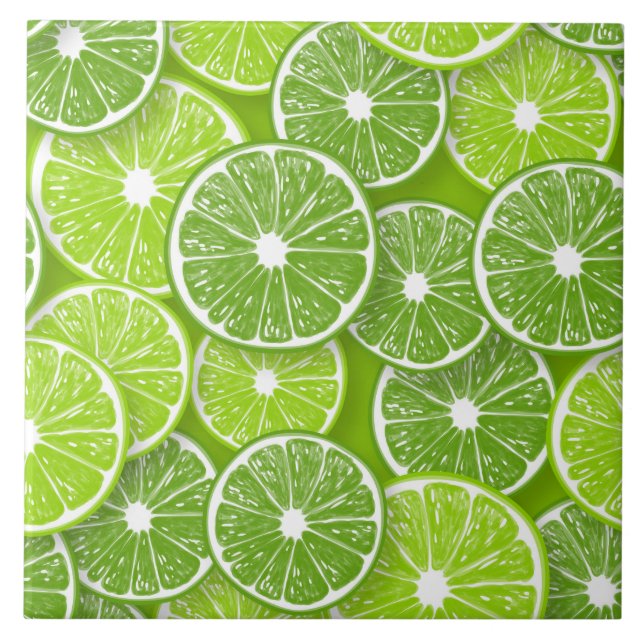 Lime pop ceramic tile (Front)