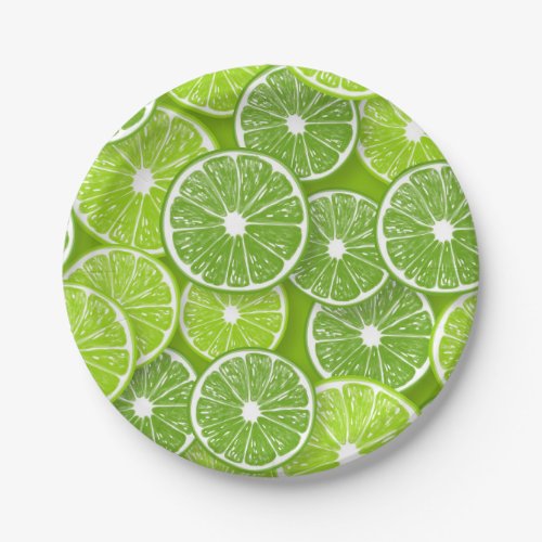 Lime pop paper plates