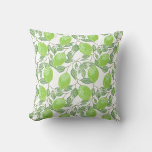 Lime Print Throw Pillow