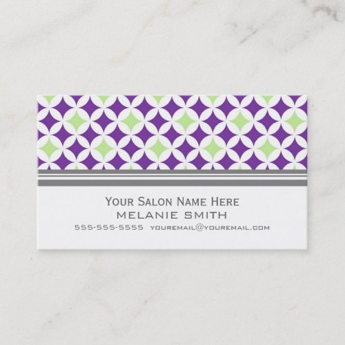 Lime Purple White Grey Salon Appointment Cards Business Cards
