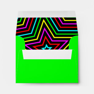 Lime Rainbow Stars Envelope