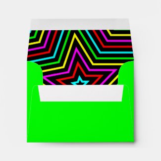 Lime Rainbow Stars Envelope