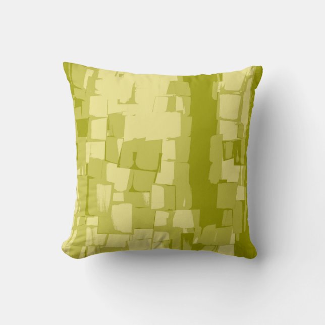 Lime Retro Abstract Art Deco Throw Pillow (Front)