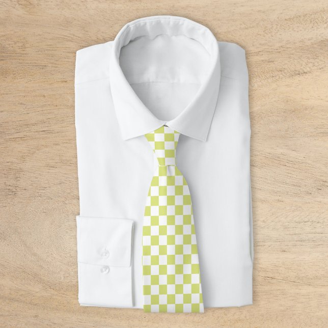 Lime Retro Checkerboard Neck Tie (Creator Uploaded)